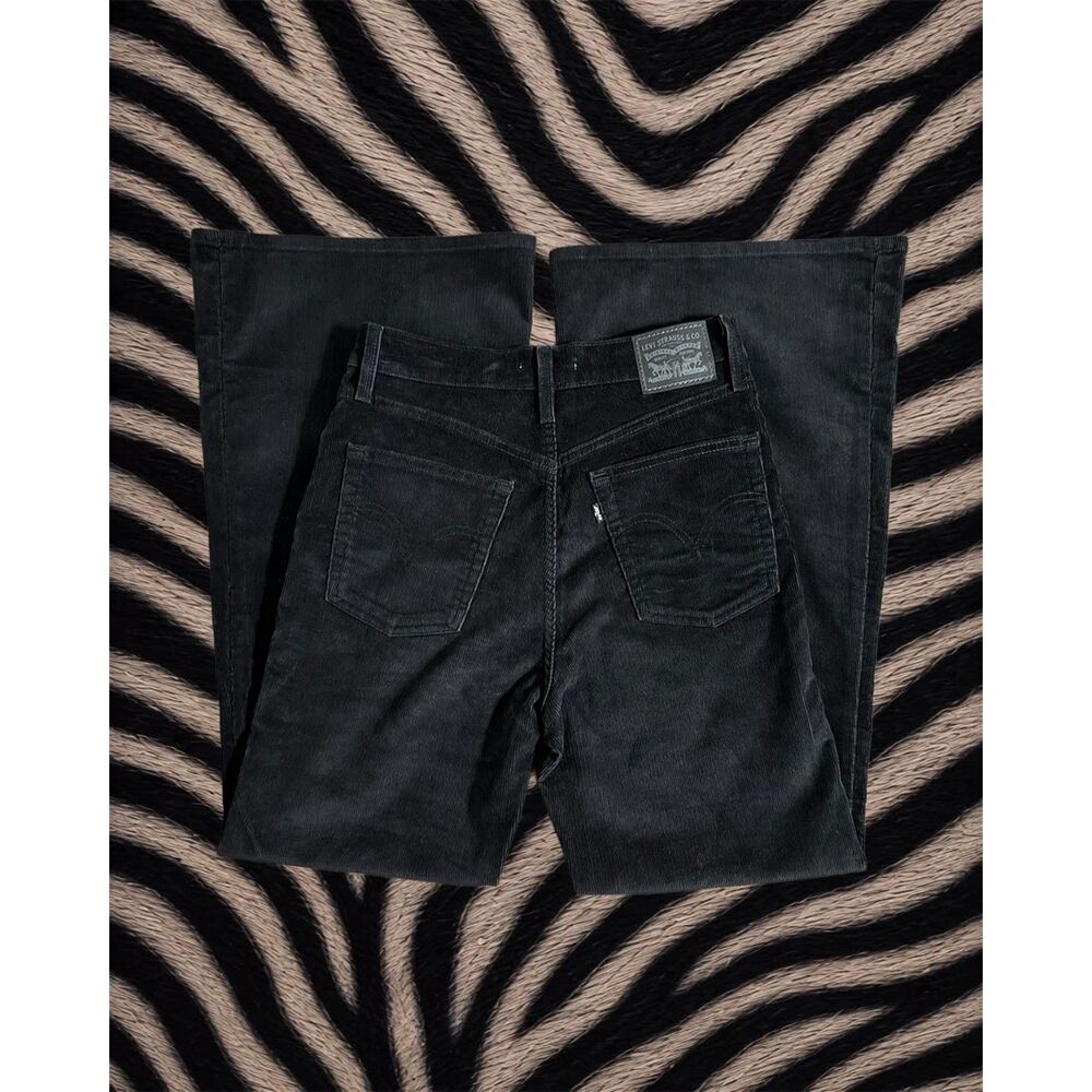 Levi’s Ribcage Bell Bottom Corduroy Jeans Black Size 29x32 - Picture 5 of 13